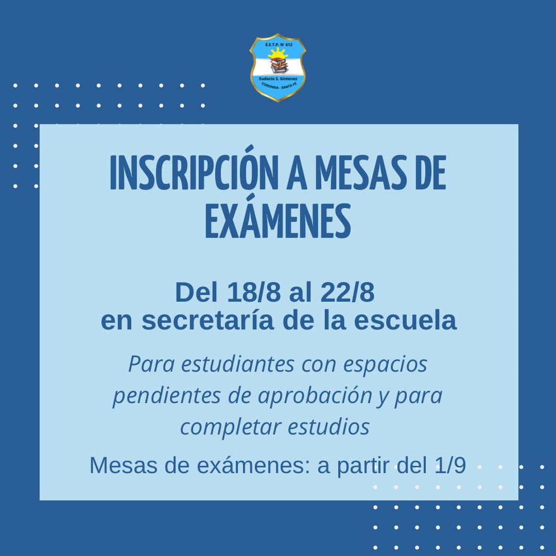 Inscripcion a mesas de examenes